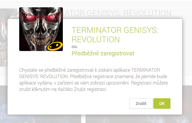 Předběžná registrace na Google Play