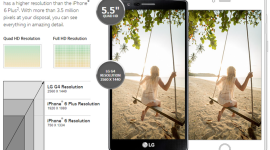 LG srovnává ostrost displeje modelu G4 s Apple iPhone 6 a 6 Plus